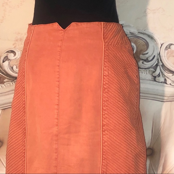 Vintage 70s Retro Burnt Orange Pencil Skirt - Picture 7 of 8
